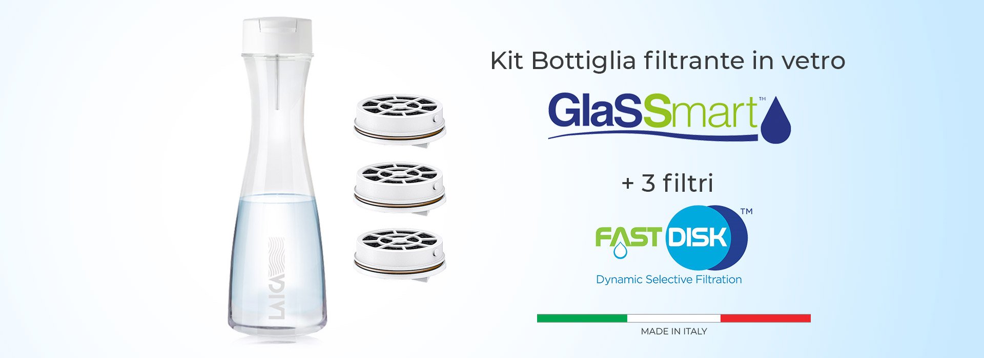 Kit Bottiglia filtrante Glassmart LAICA