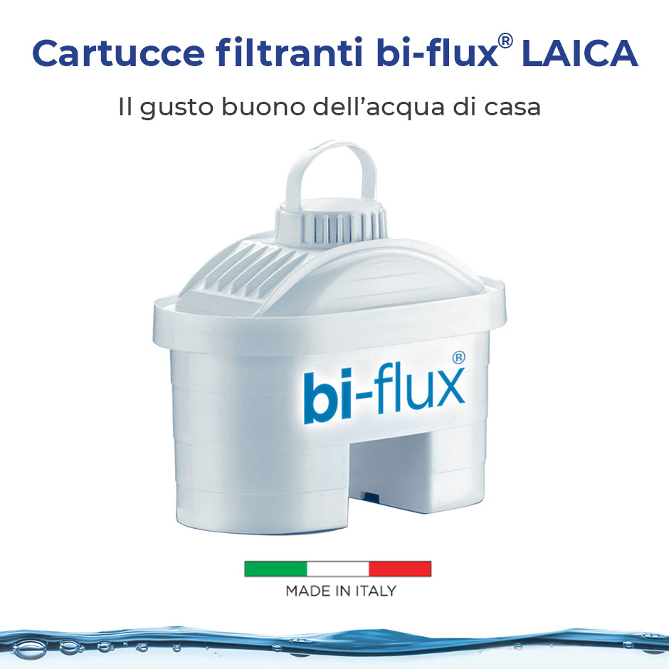 Bianco Plastica Laica Bi-Flux Coffee & Tea C3M Cartuccia filtrante per tè e caffè 